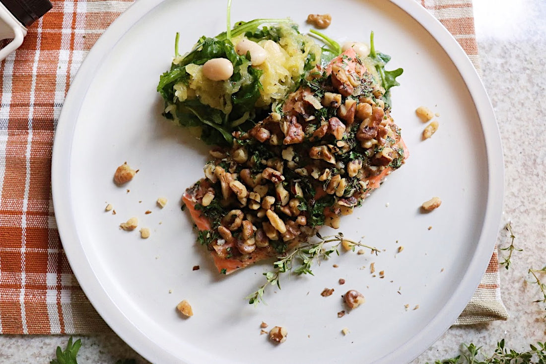Walnut Maple Crusted Salmon