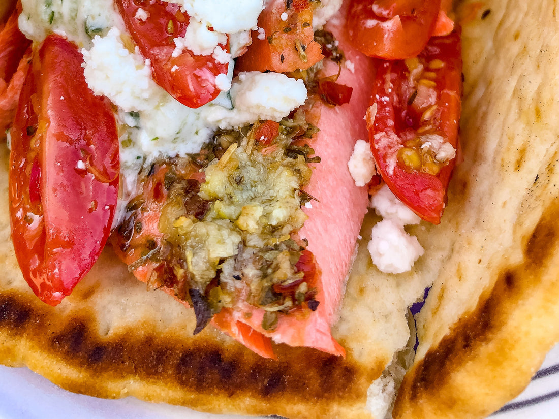 Grilled Sockeye Salmon Gyro