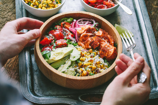 Roasted Salmon Burrito Bowl
