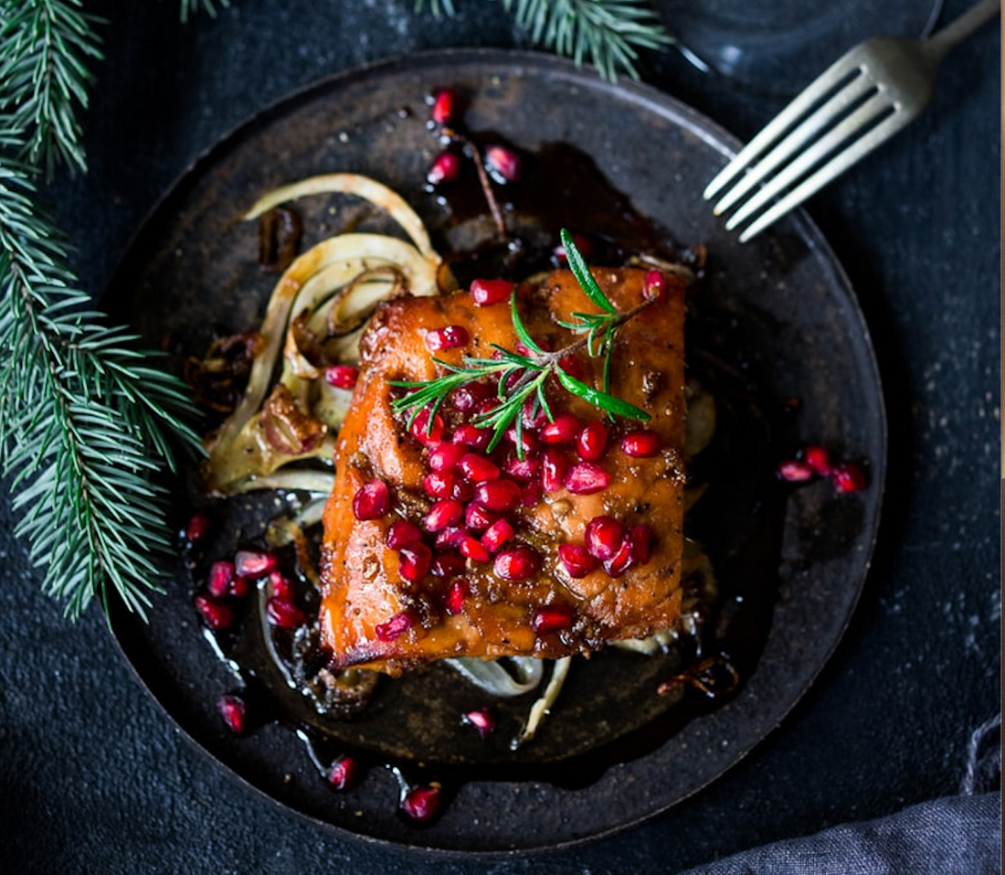 Roasted Pomegranate Alaskan Salmon