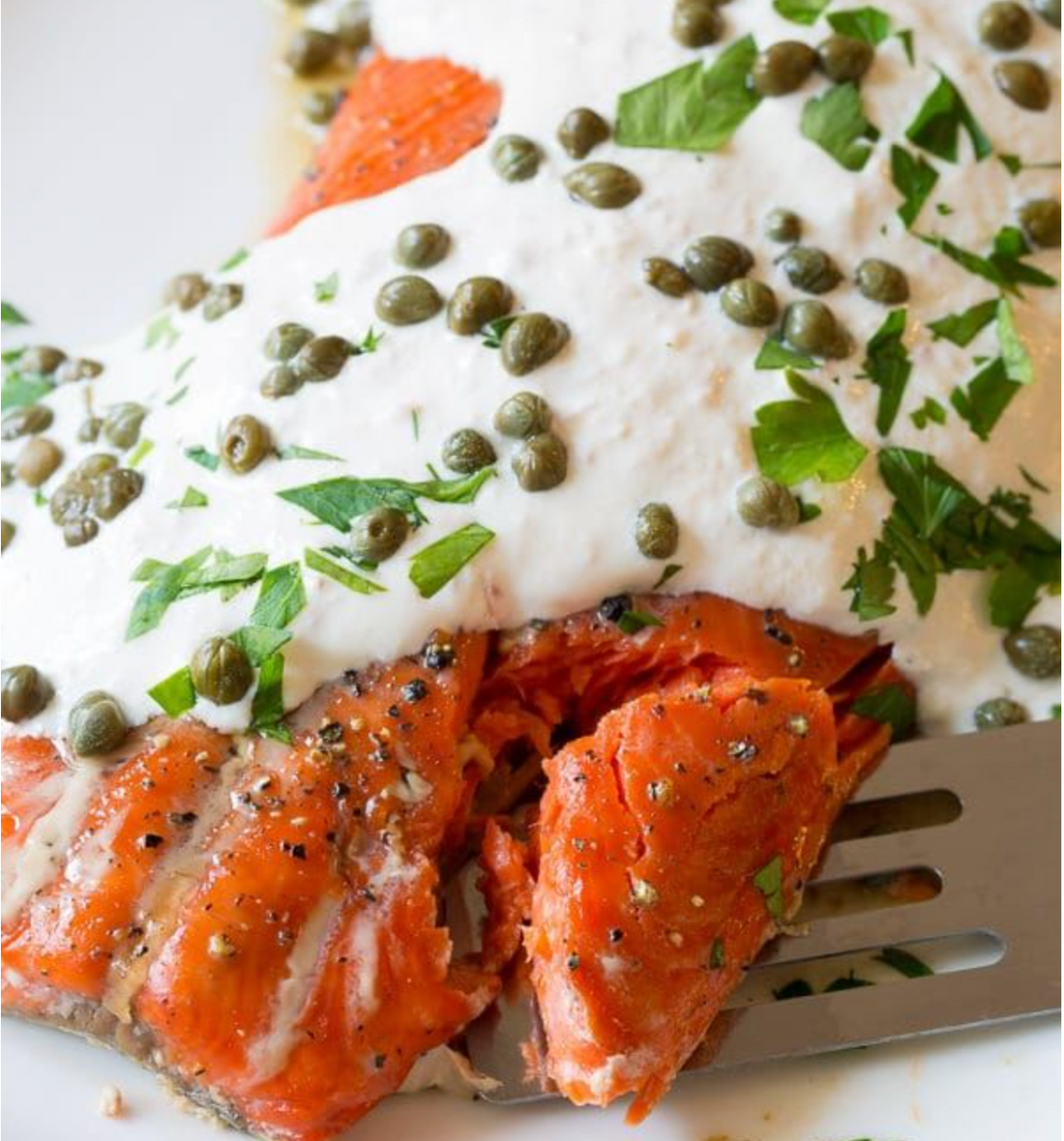 Smoky Oven Baked Salmon with Horseradish Sauce