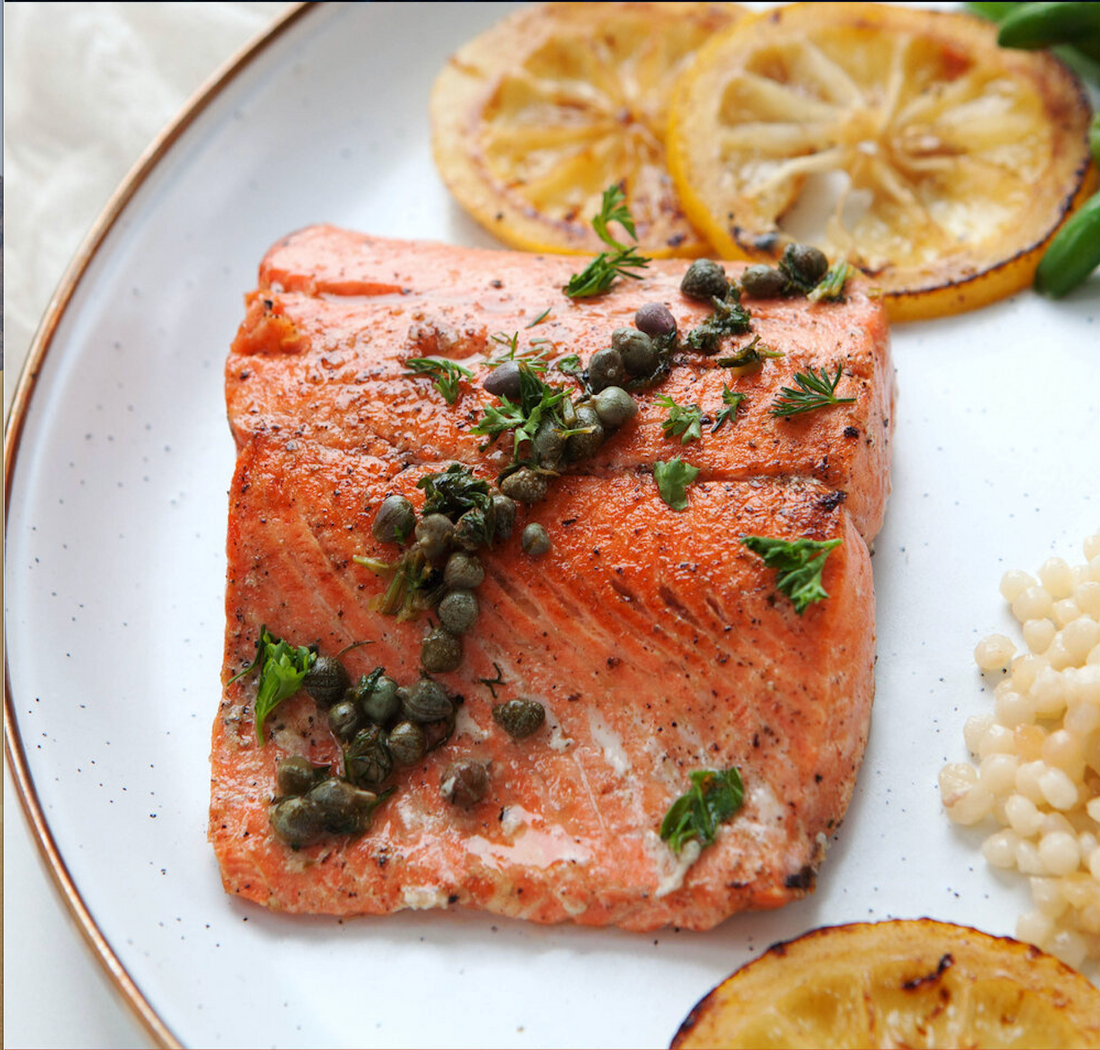 Crispy Salmon Fillets With Lemony Caper Sauce