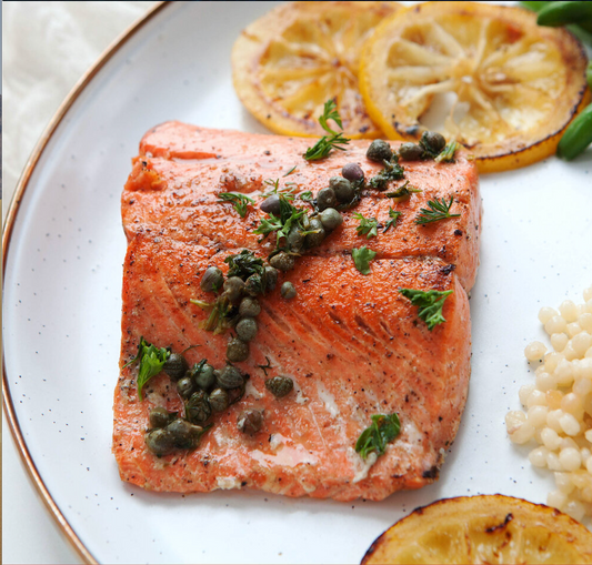 Crispy Salmon Fillets With Lemony Caper Sauce