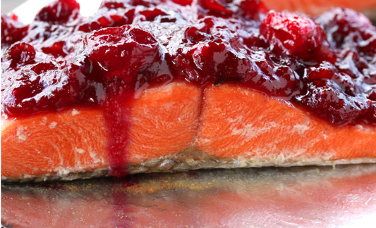 Salmon with Cranberry Ginger Mustard Sauce