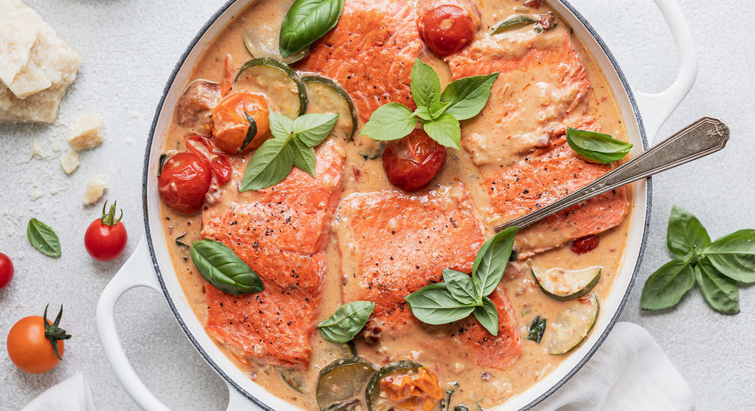 Sockeye Salmon with Sun-Dried Tomato Basil Cream Sauce