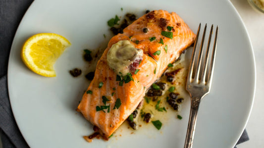 Salmon With Anchovy-Garlic Butter