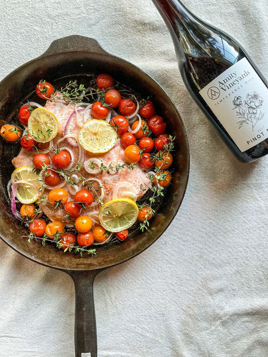 Baked Salmon with Burst Cherry Tomatoes