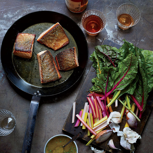 Crispy Wild Sockeye Salmon and Wilted Chard