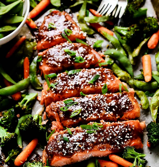 Sheet Pan Miso Salmon and Vegetables
