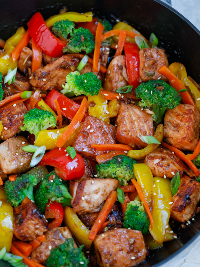 Teriyaki Salmon Stir Fry